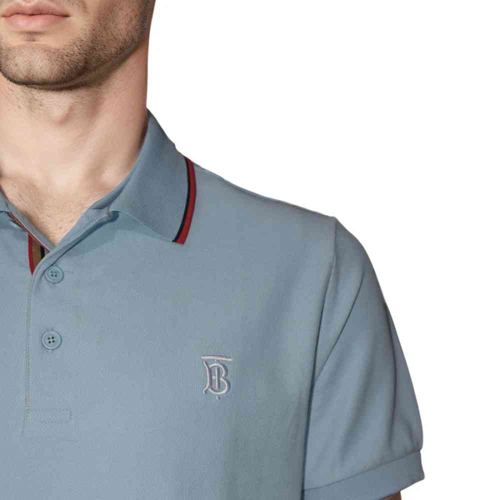 Burberry Icon Stripe Sky Blue Premium T-shirt-4