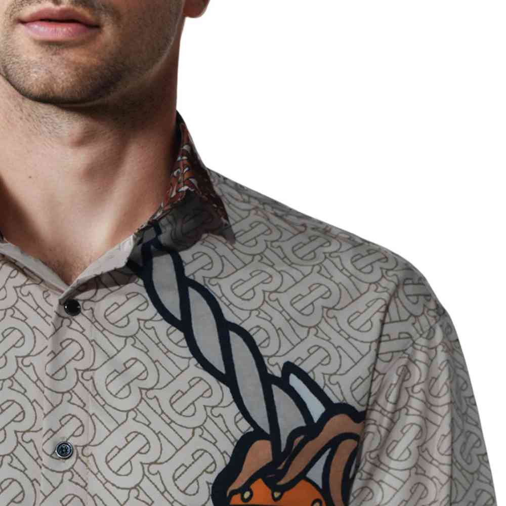 Burberry Unicorn and Monogram Printed Premium Quality Shirt-4