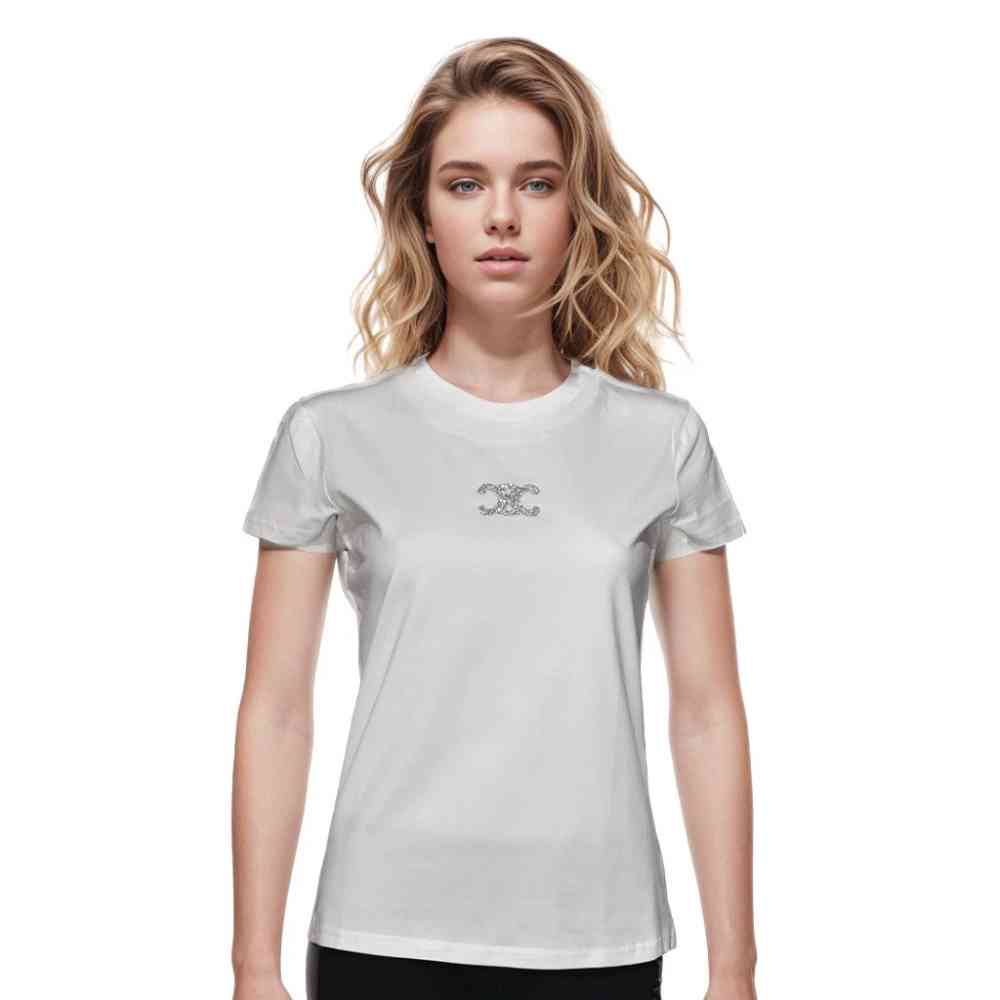 White Celine Black Premium Quality Women T-shirt