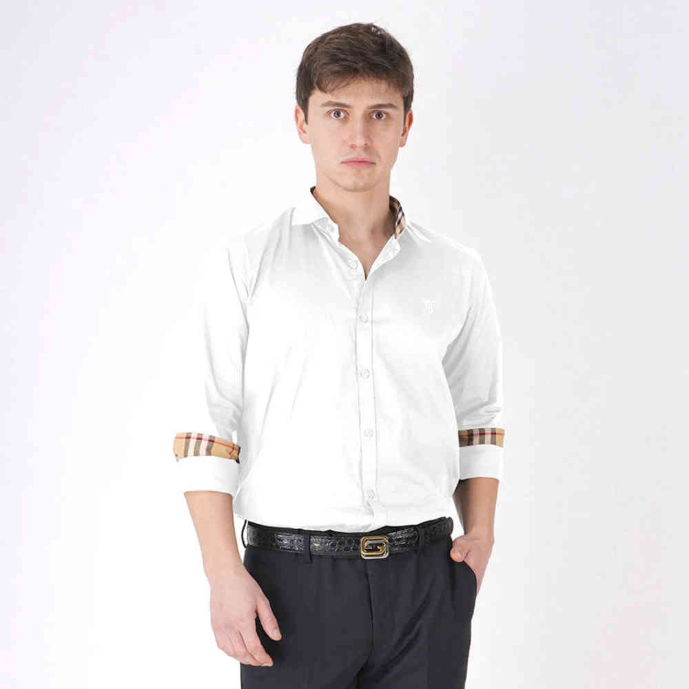 White Burberry Green Premium Quality Shirt