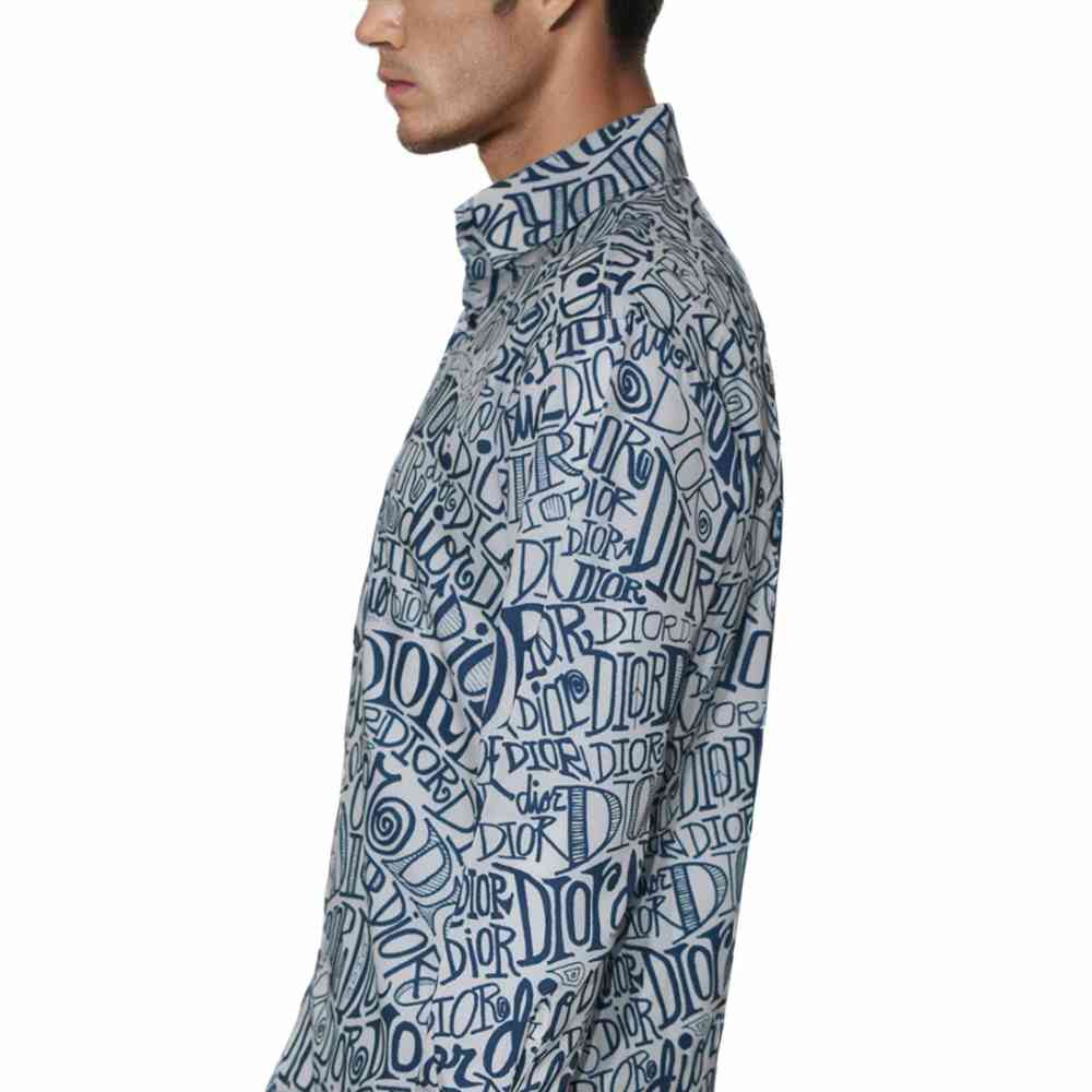 Dior Printed Blue Premium Quality Shirt-3