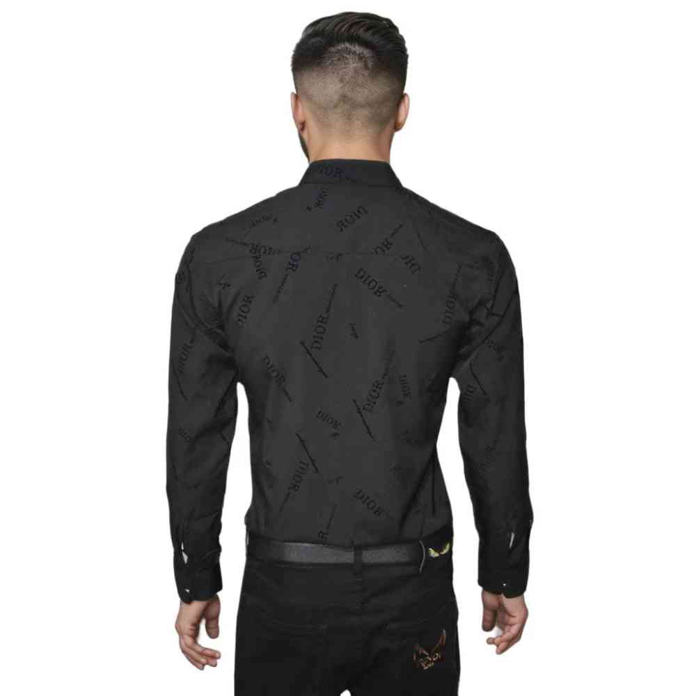 Dior Black Premium Quality Logo Printed Shirt-1