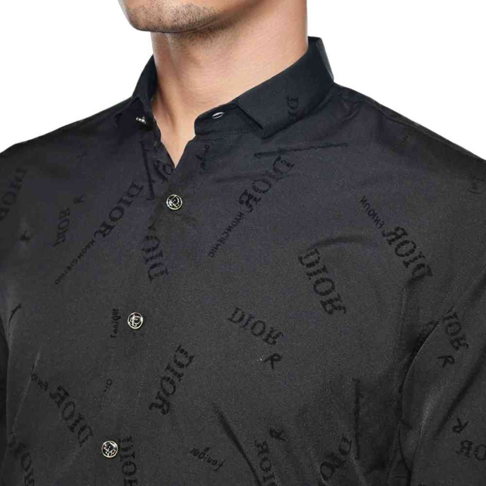 Dior Black Premium Quality Logo Printed Shirt-2