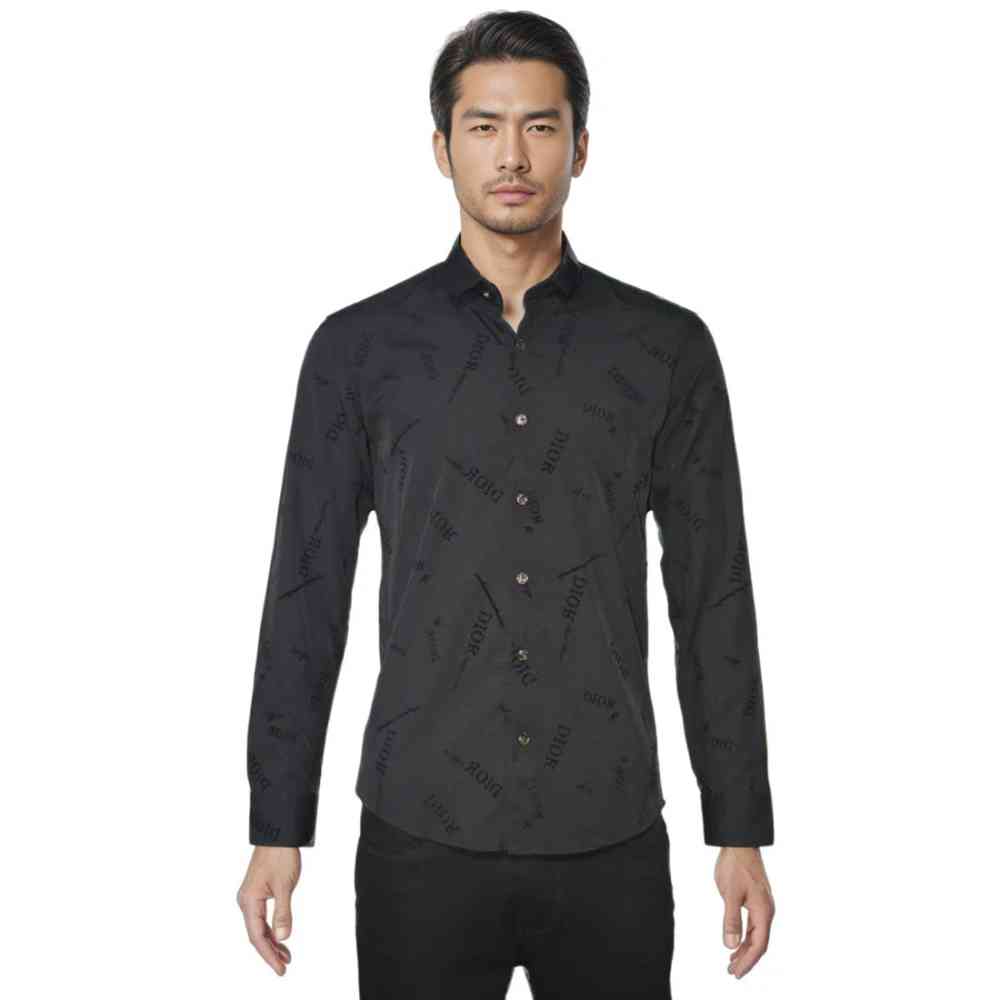 Dior Black Premium Quality Logo Printed Shirt-5