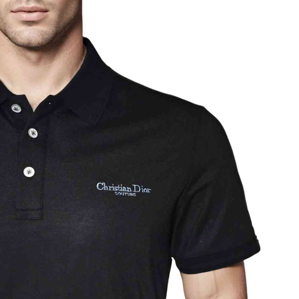 Christian Dior Embroidered logo Black Premium T-shirt-thumb-4