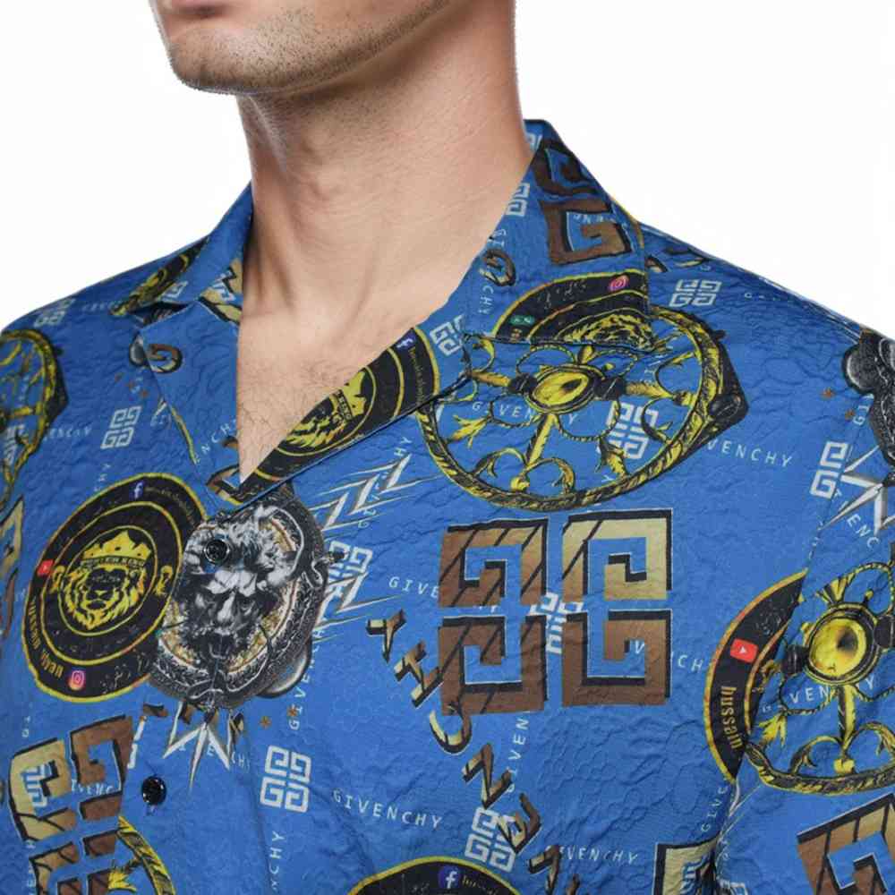 Givenchy Printed Blue Premium Quality Shirt-2