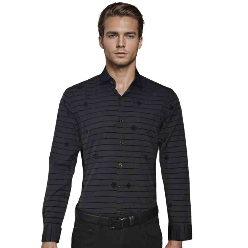 Black Gucci White Premium Quality Slim Fit Designer Shirt