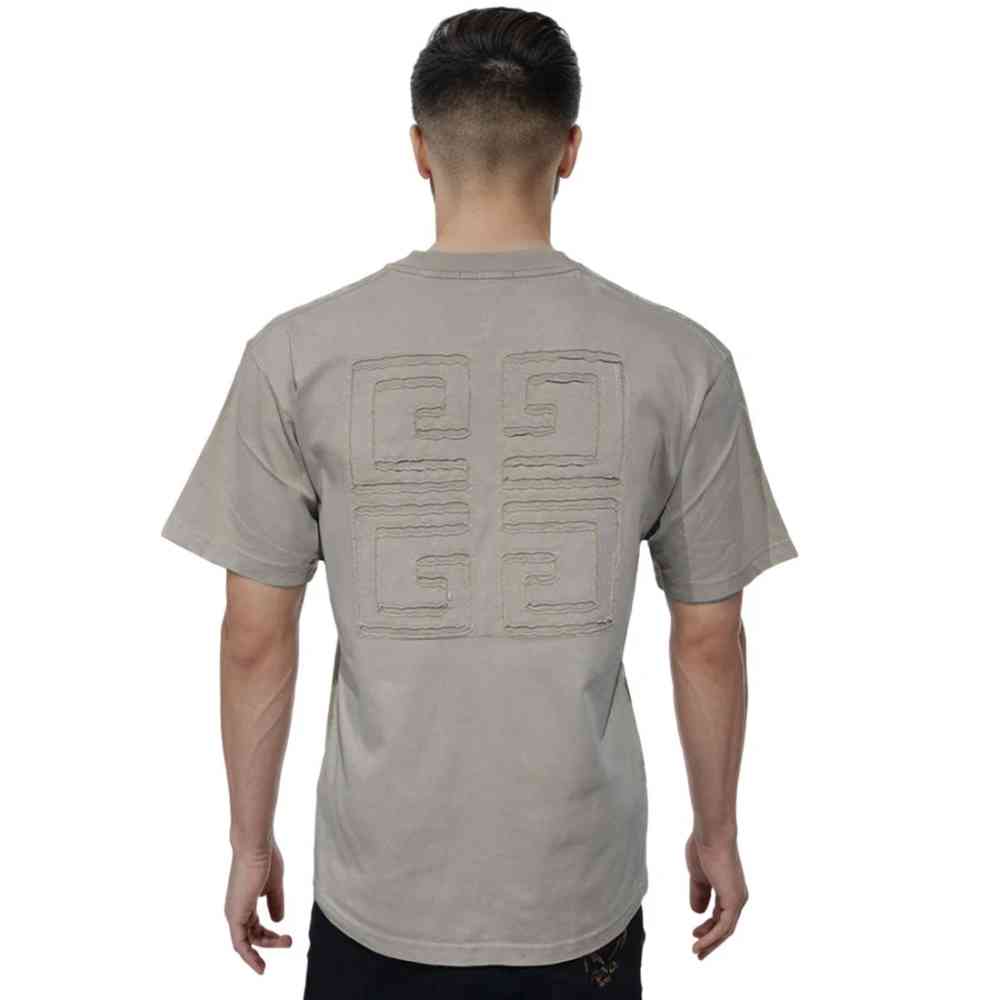 Givenchy Embroidered Sand Brown Premium Quality T-shirt-1