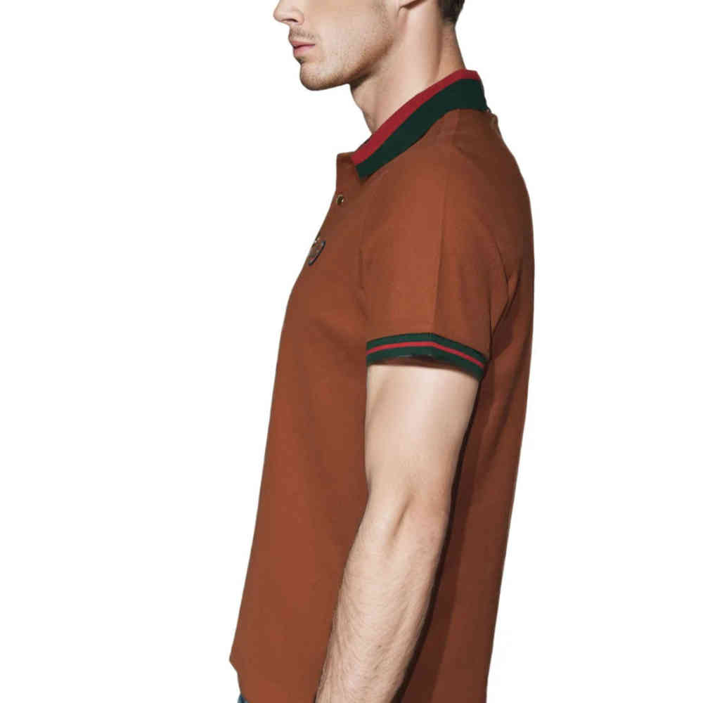 Gucci Embroidered logo Brown Premium T-shirt-thumb-3