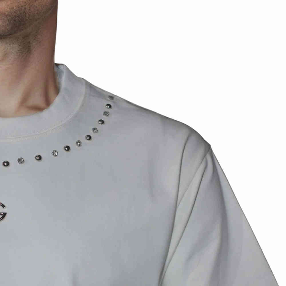 Dolce & Gabbana Studded logo White Premium T-shirt-thumb-5
