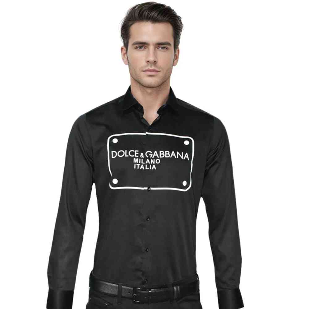 Black Dolce & Gabbana Green Premium Quality Full Sleeve Shirt