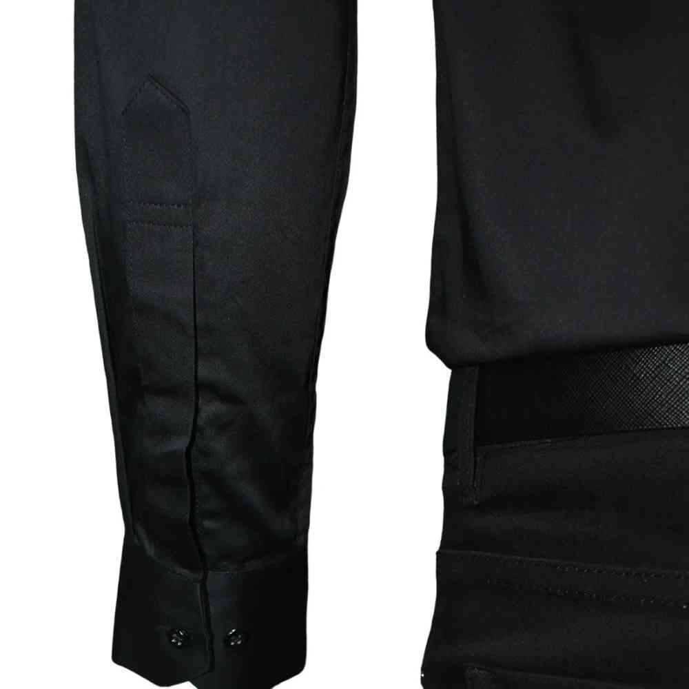 Emporio Armani Black Premium Quality Flocking Text On Pocket Shirt-5