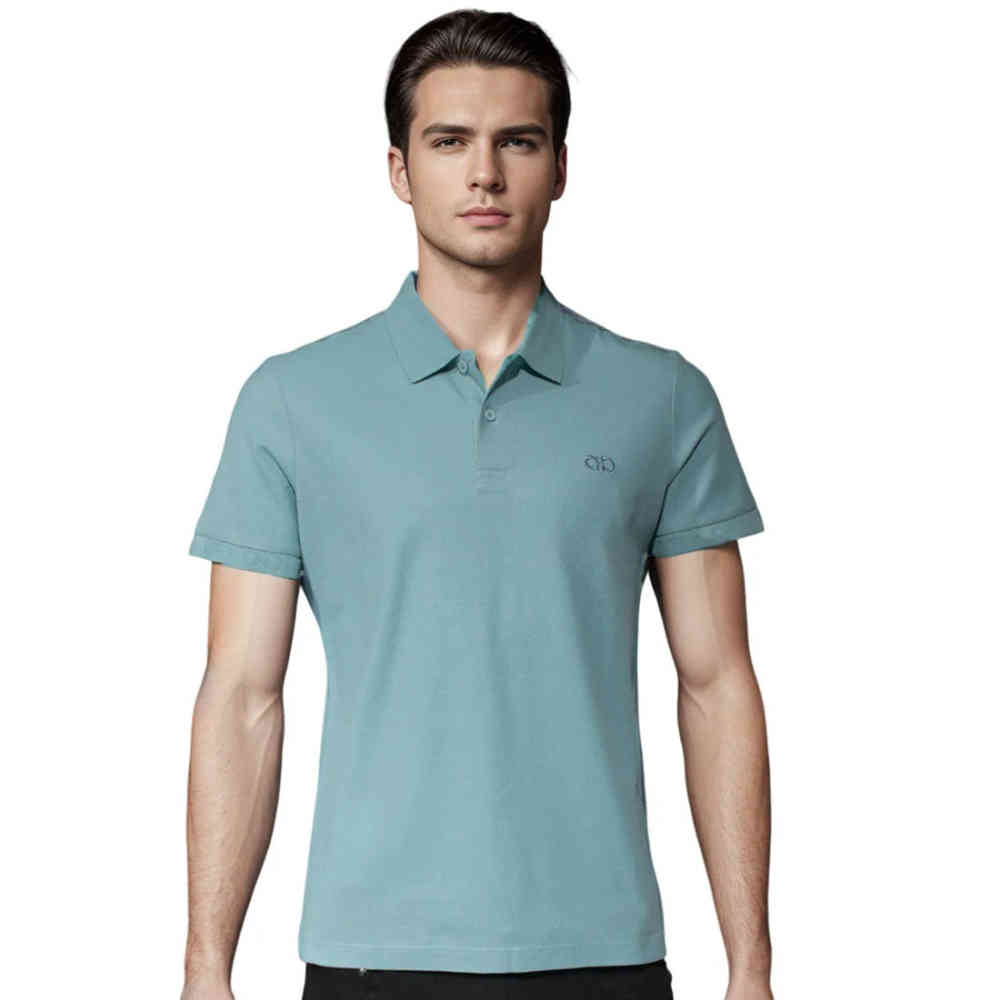 Mint Green Ferragamo Embroidered logo Black Premium T-shirt