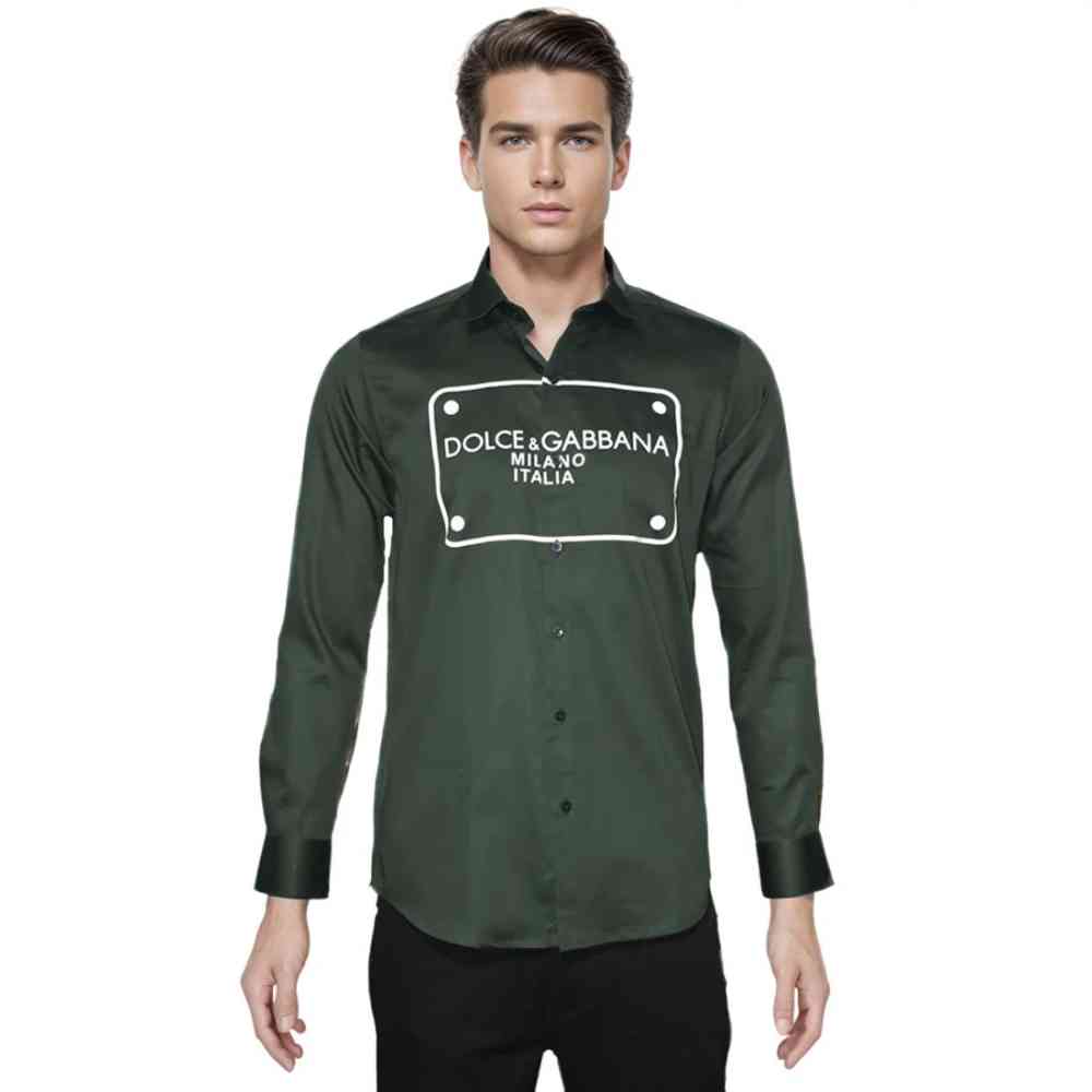 Dolce & Gabbana Green Premium Quality Full Sleeve Shirt-6
