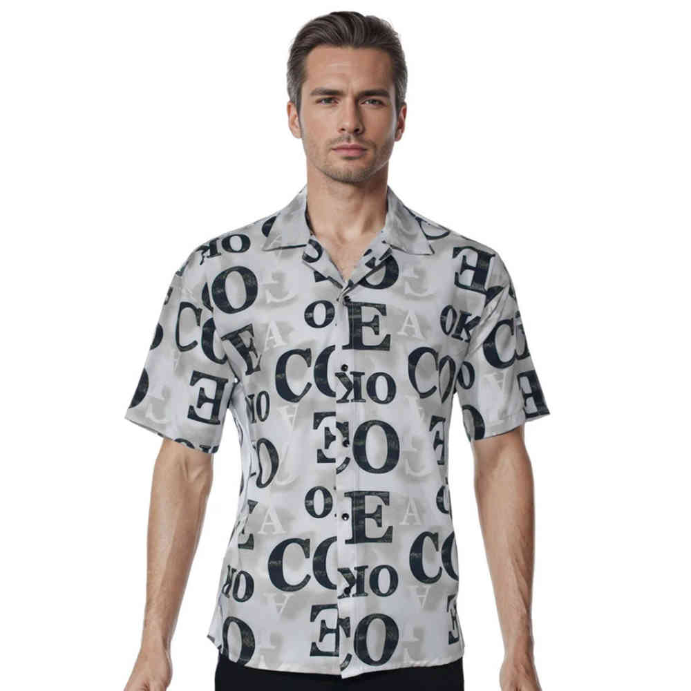 White Dolce & Gabbana Brown Premium Quality Half-Sleeve Shirt
