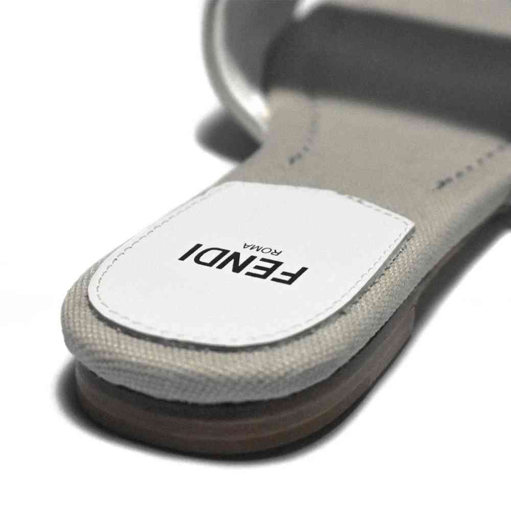 Fendi Grey and White Premium Flat Sandals-4