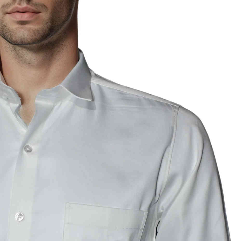 Emporio Armani White Premium Quality Flocking Text On Pocket Shirt-4