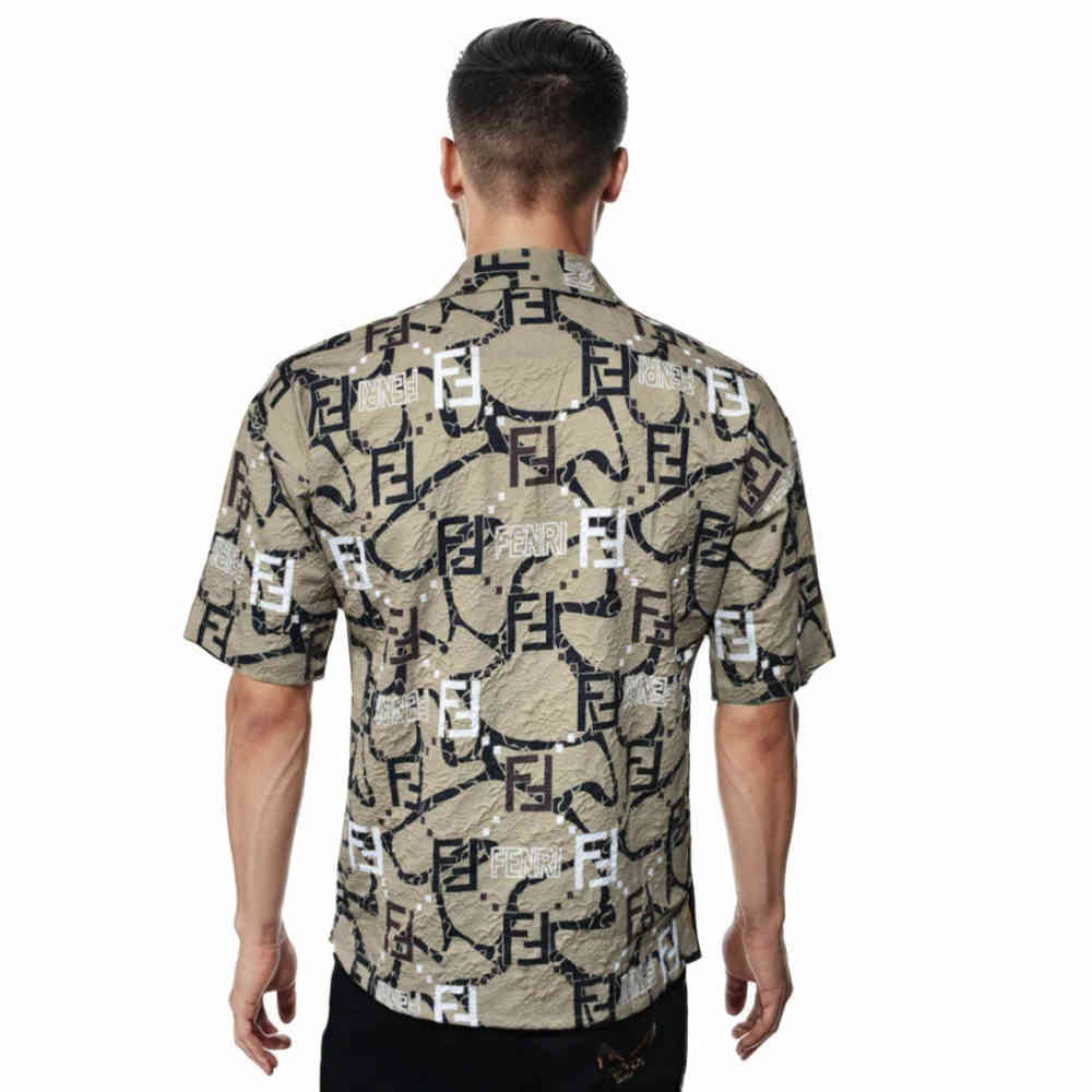 Fendi Brown Premium Quality Designer Shirt-1