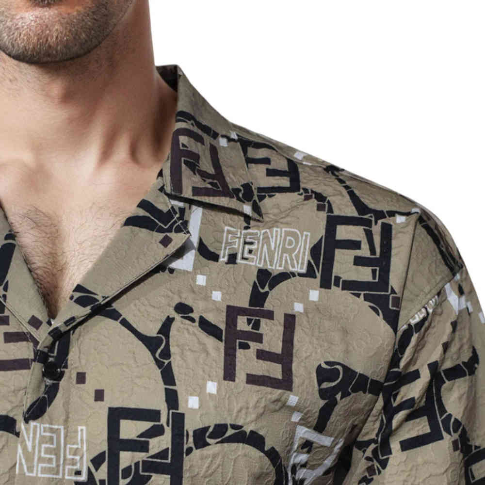 Fendi Brown Premium Quality Designer Shirt-4