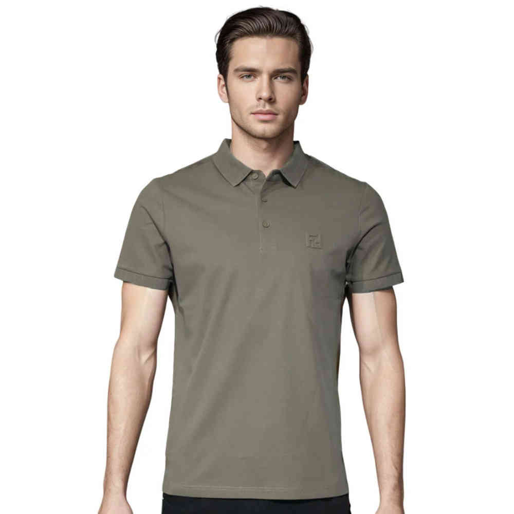 Green Fendi Embossed logo Black Premium Quality T-shirt