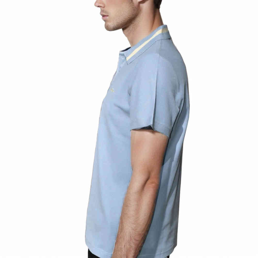 Salvatore Ferragamo Embroidered logo Sky Blue Polo T-shirt-3