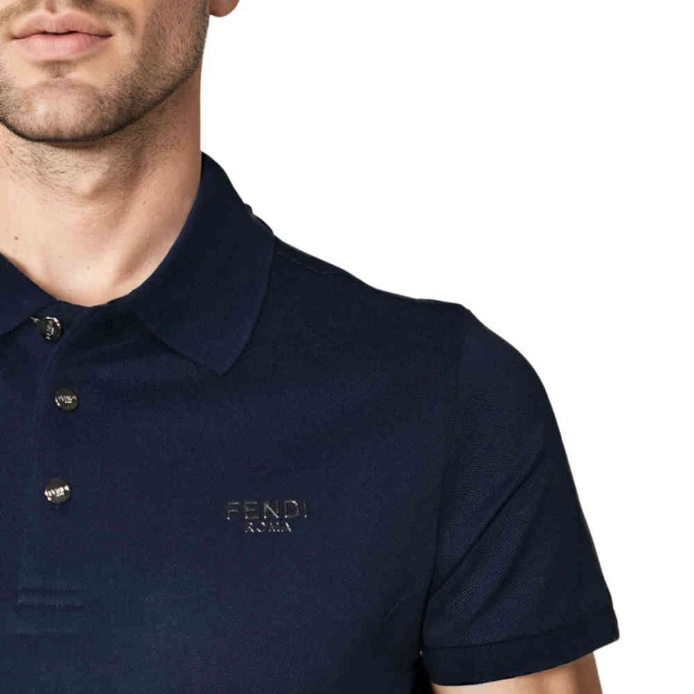 Fendi Navy Blue Premium Quality T-shirt-4