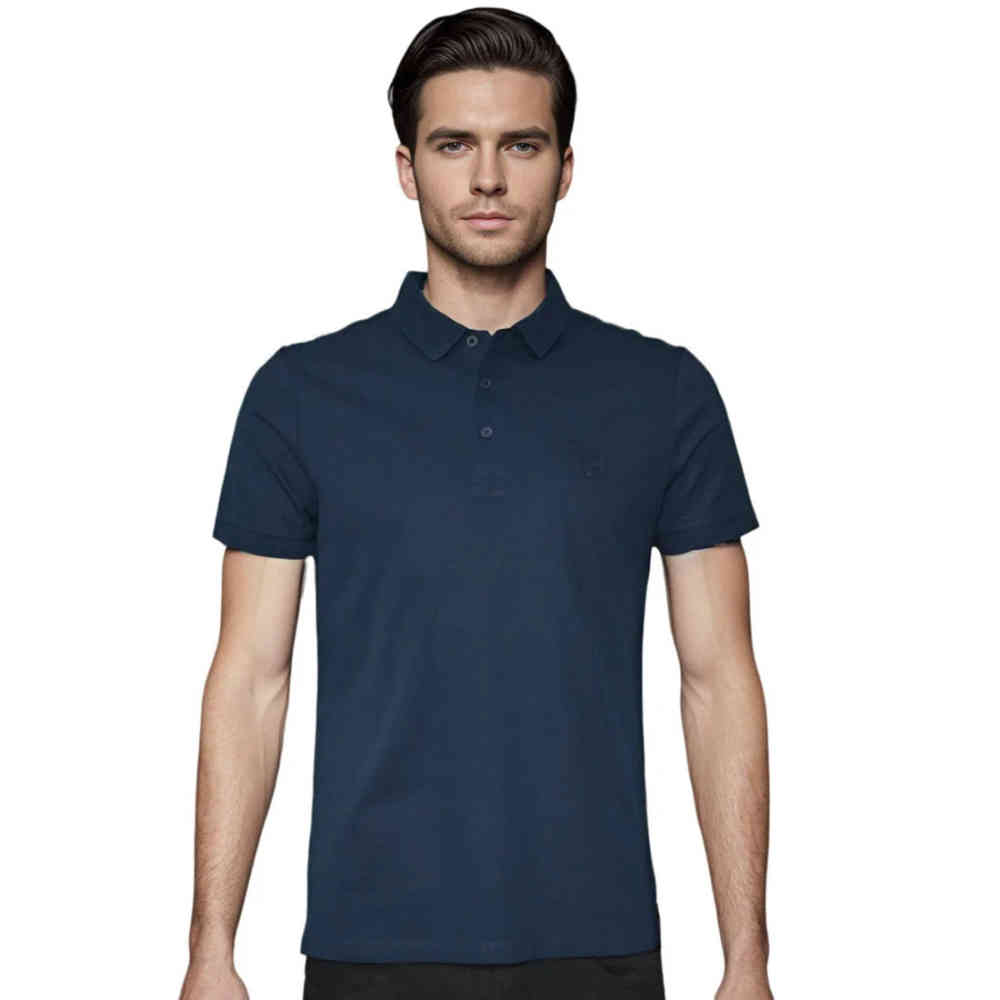 Navy Blue Fendi Embossed logo Black Premium Quality T-shirt