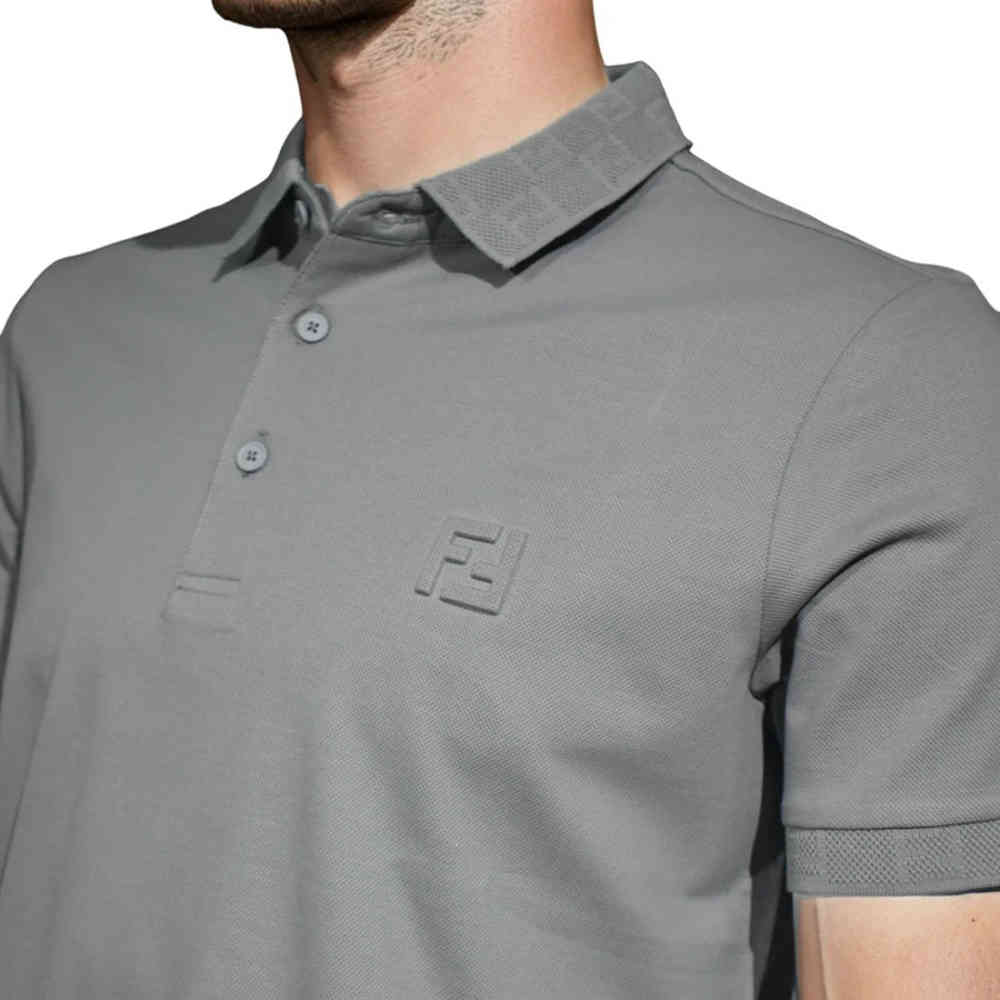 Fendi Embossed Logo Grey Premium Quality T-shirt-thumb-2