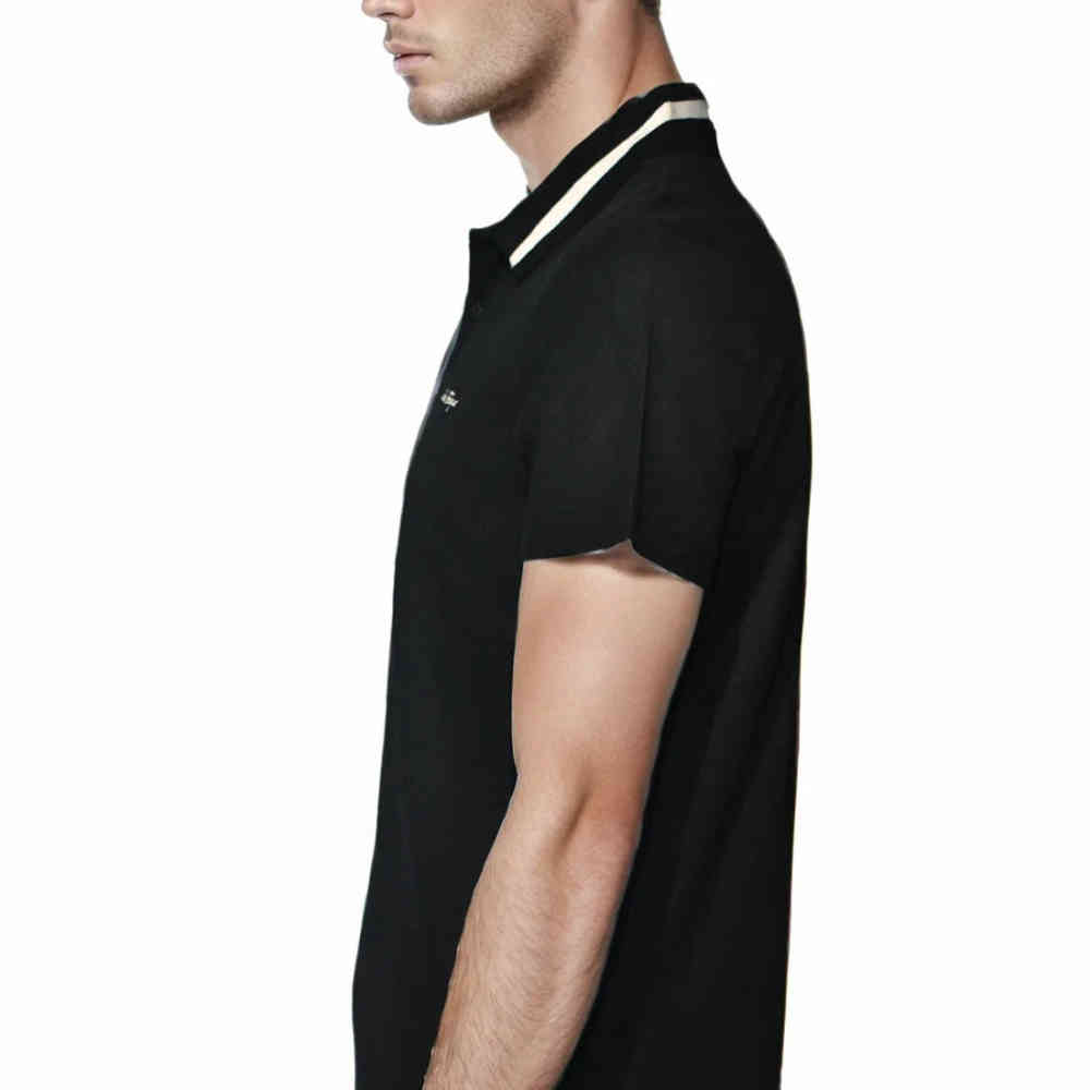 Salvatore Ferragamo Embroidered logo Black Polo T-shirt-3