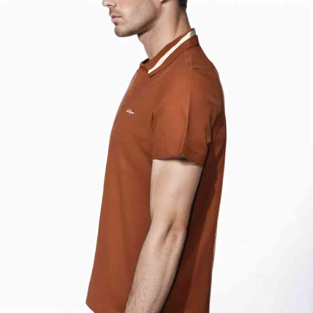 Salvatore Ferragamo Embroidered logo Brown Polo T-shirt-3