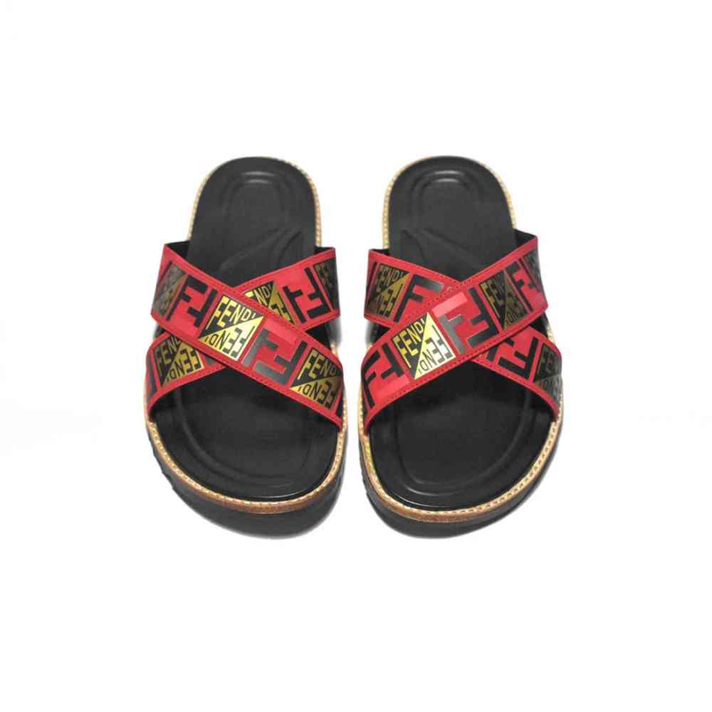 Fendi Red Premium Quality Men's Flip-Flops-4