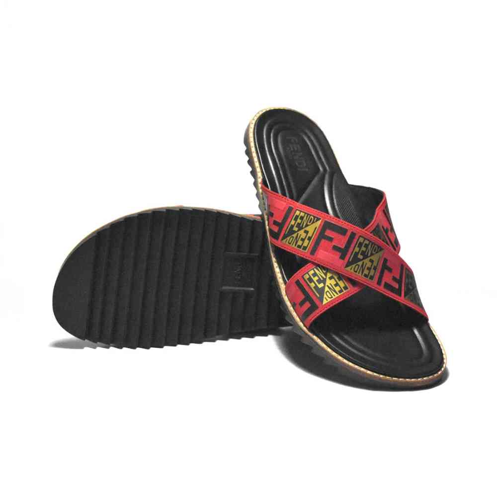 Fendi Red Premium Quality Men's Flip-Flops-6