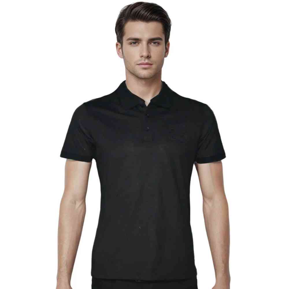 Black HUGO BOSS Olive Grey Embossed Stacked Logo T-shirt
