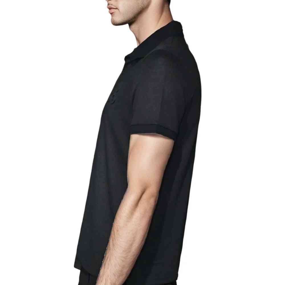 HUGO BOSS Black Embossed Stacked Logo T-shirt-thumb-3