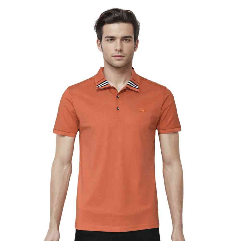 Orange Burberry Brown Premium Quality Half Sleeve T-shirt