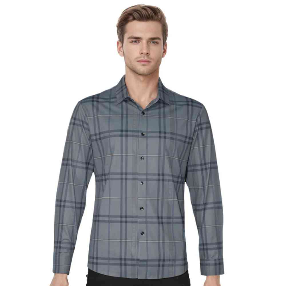 Blue Burberry Grey Premium Quality Shirt