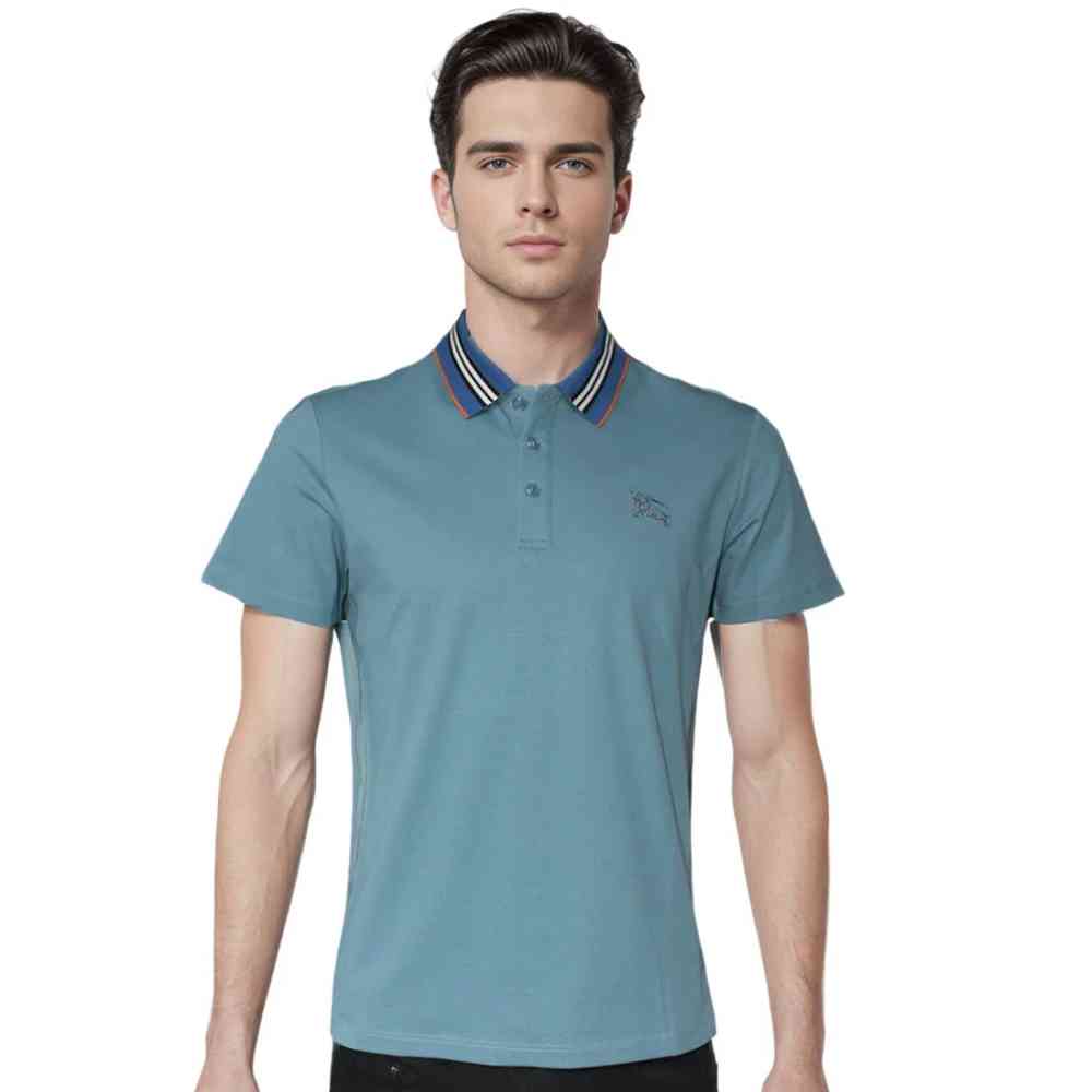 Blue Burberry White Premium Quality T-shirt