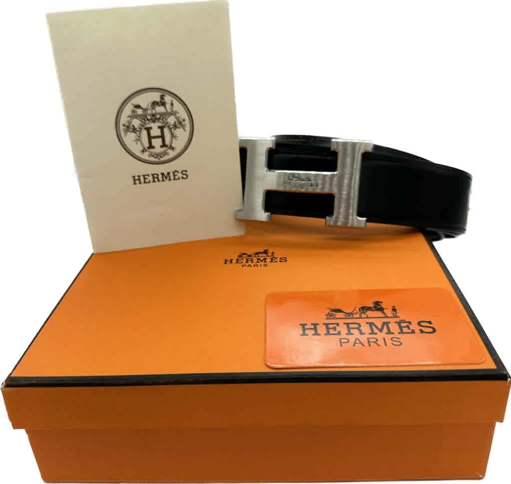 Hermes Black Premium Quality Belt-thumb-1