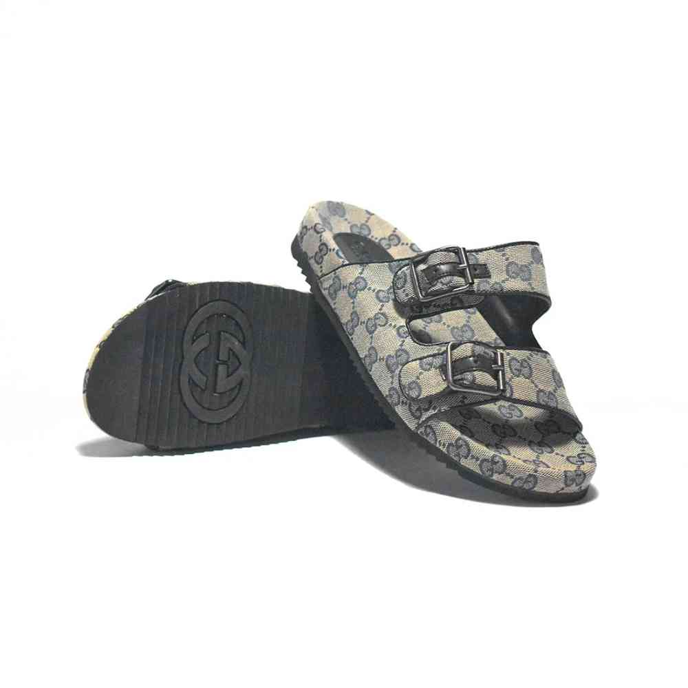 Gucci GG Canvas Cream & Black Mens Flip-flops-thumb-6