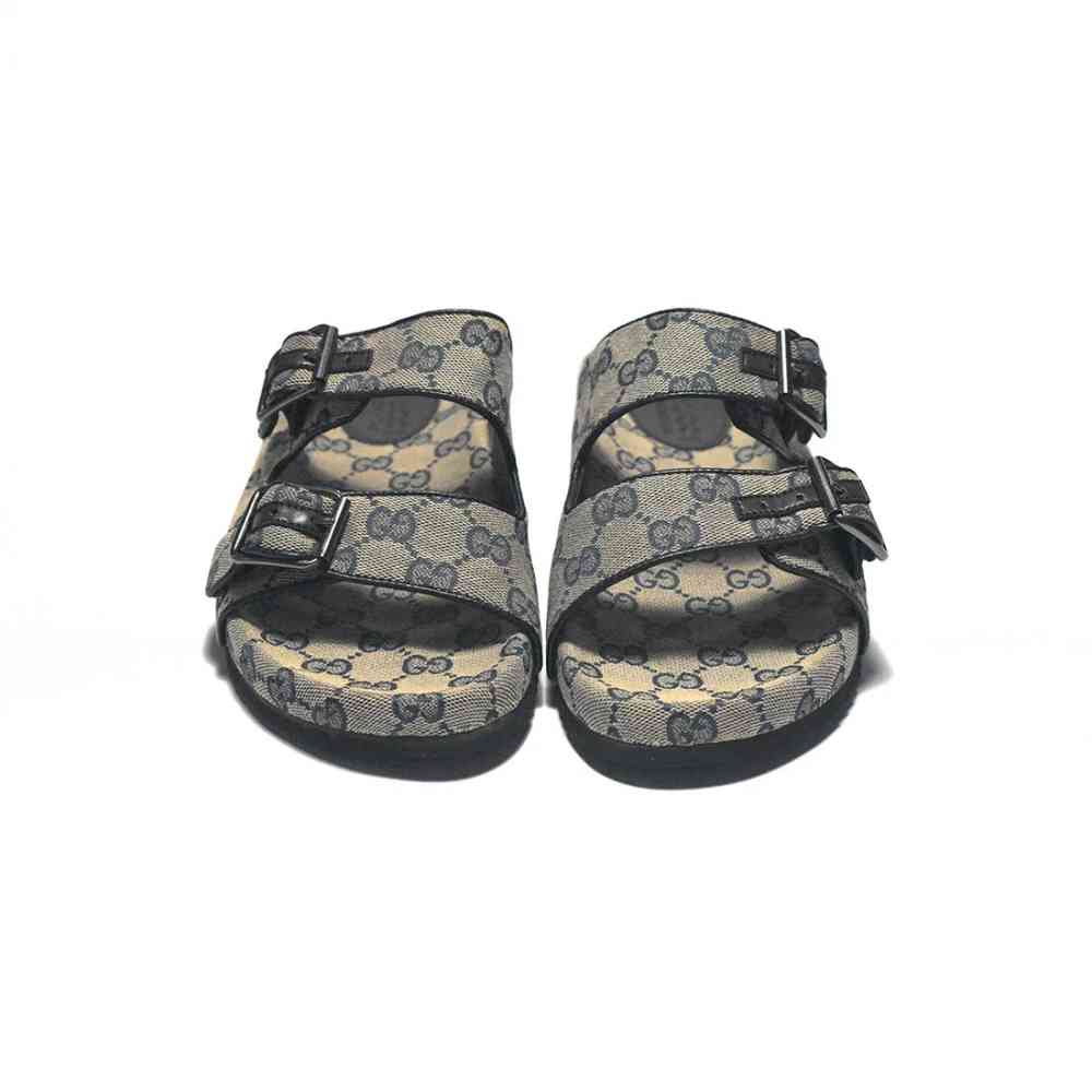 Gucci GG Canvas Cream & Black Mens Flip-flops-thumb-4