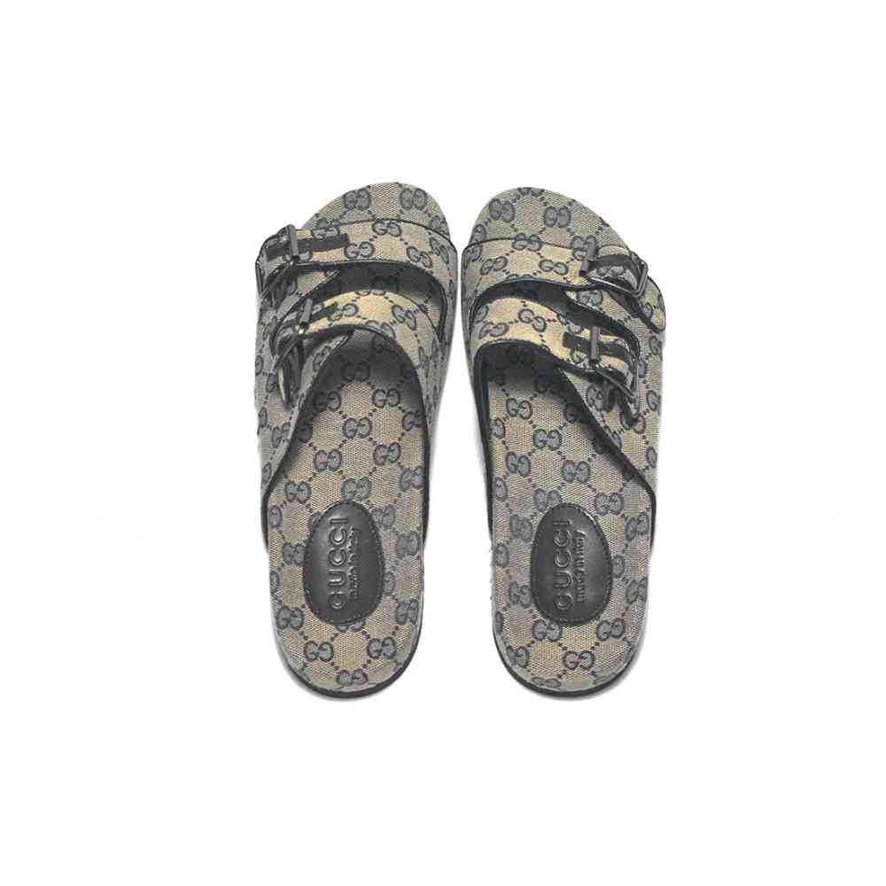 Gucci GG Canvas Cream & Black Mens Flip-flops-thumb-3