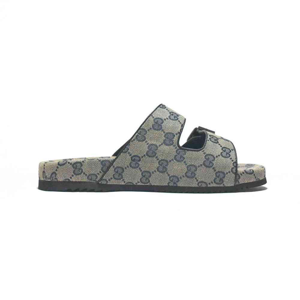 Gucci GG Canvas Cream & Black Mens Flip-flops-thumb-2