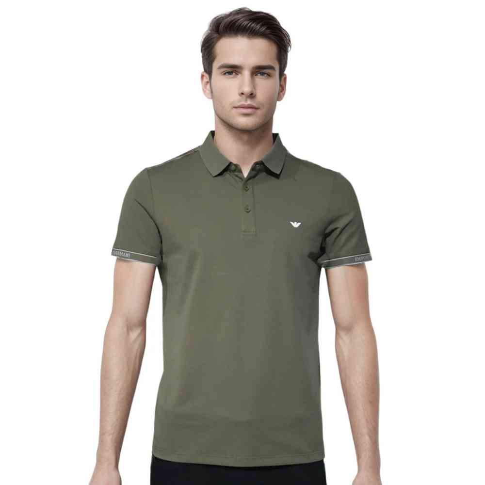 Green Emporio Armani Embossed logo Dark Grey Premium T-shirt