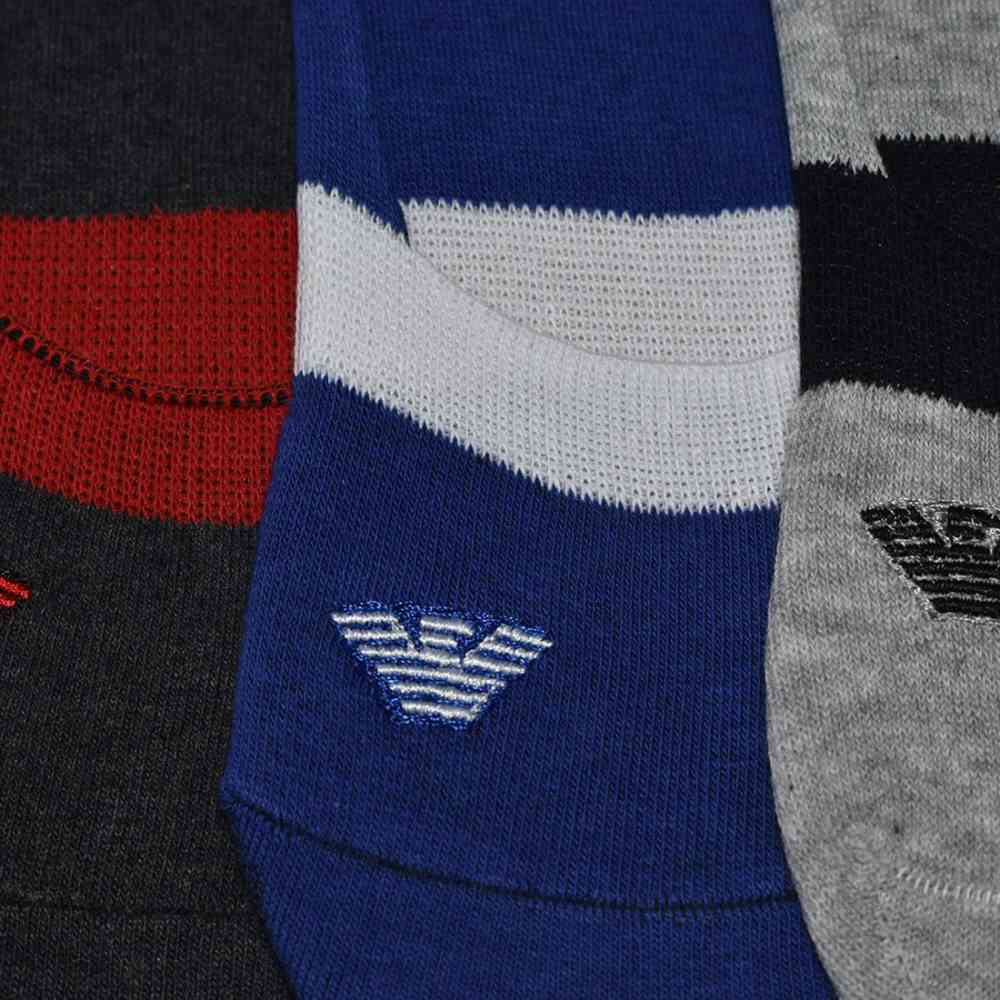 Emporio Armani Embroidered logo Premium No Show Socks - Pack of 5-thumb-2
