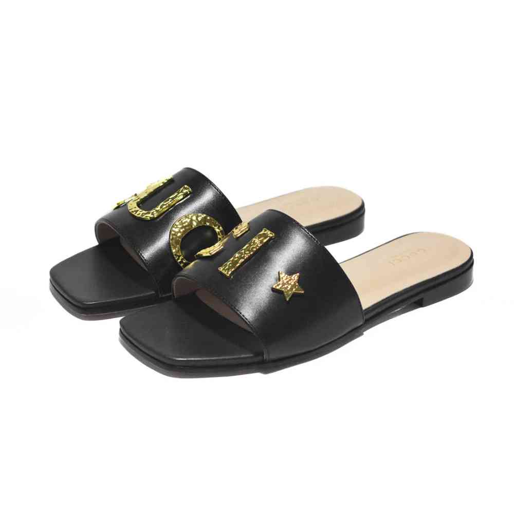Gucci Black Premium Women's Flat Sandals-thumb-0