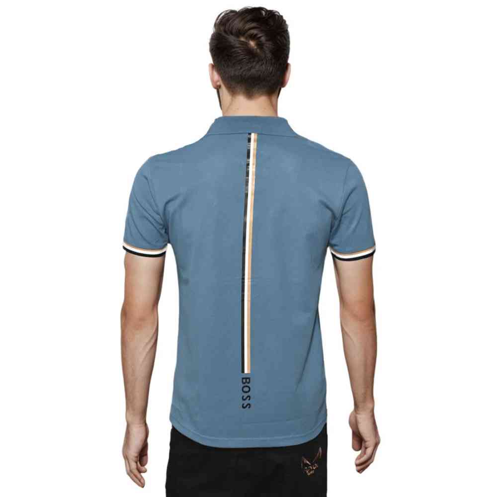 Boss Blue Premium Quality Short Sleeve Polo T-shirt-thumb-1
