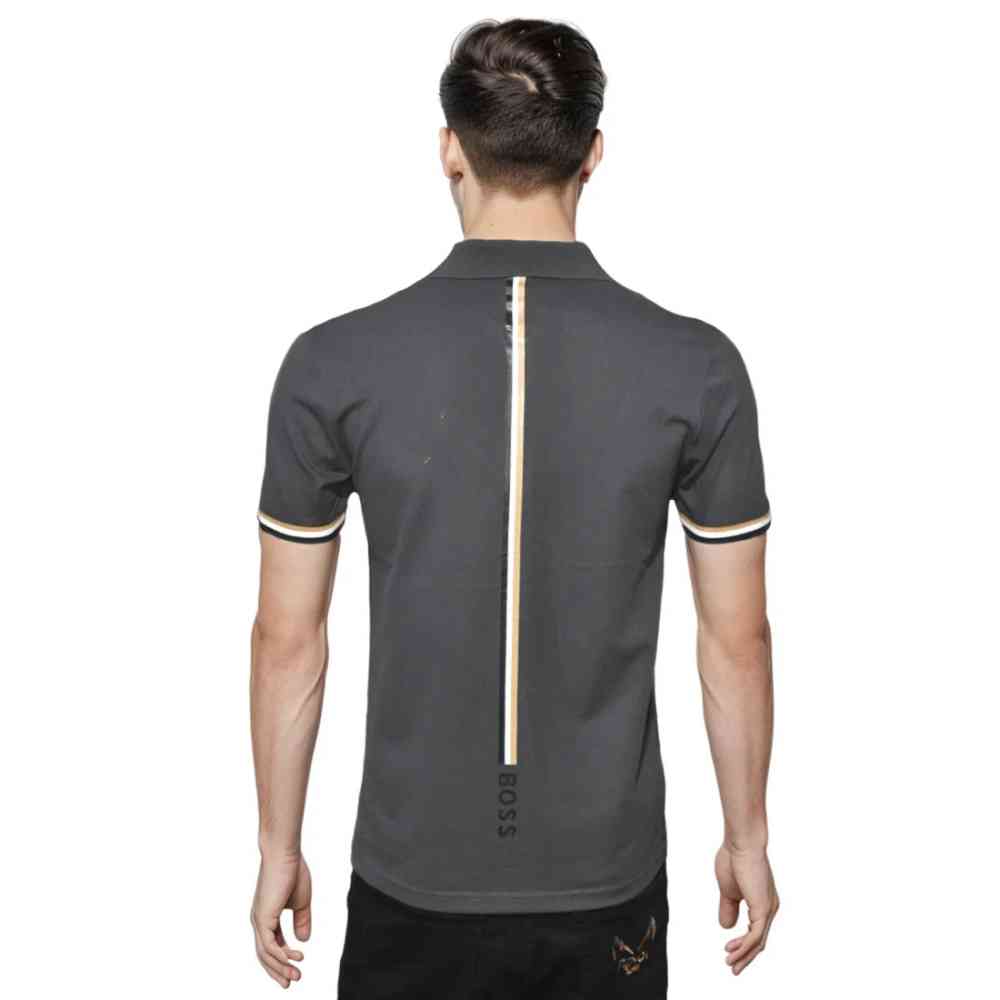 Boss Dark Grey Premium Quality Short Sleeve Polo T-shirt-1