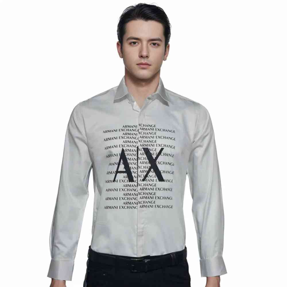 White Armani Exchange Black Premium Quality Full Sleeve Shirt
