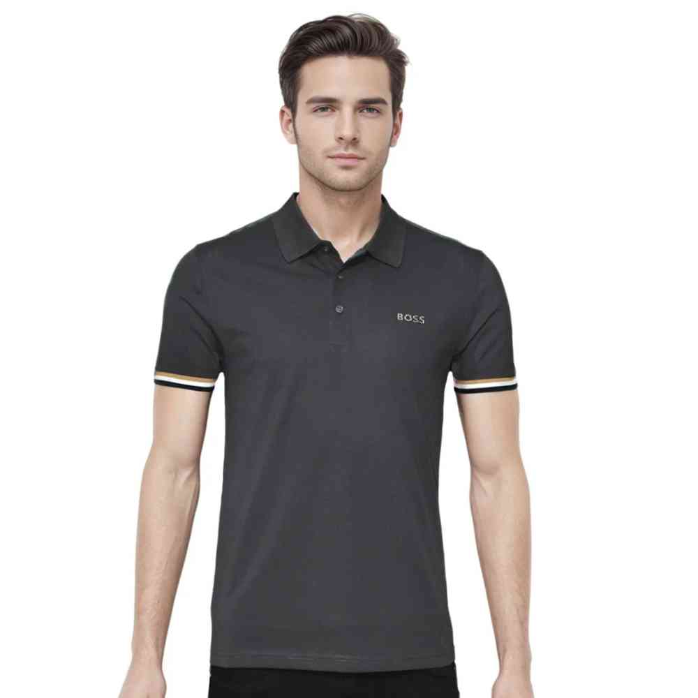 Black Boss White Premium Quality Short Sleeve Polo T-shirt