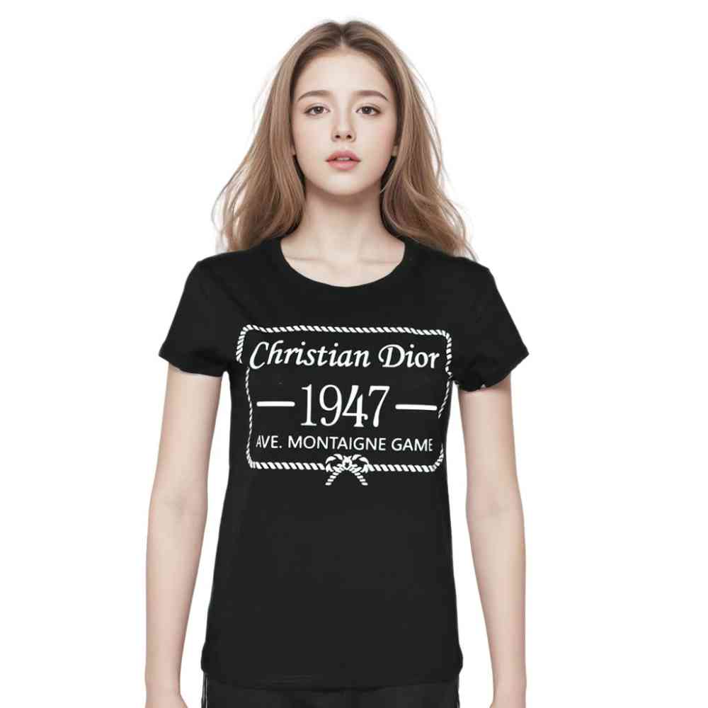 Black Dior Premium Quality Women T-shirt